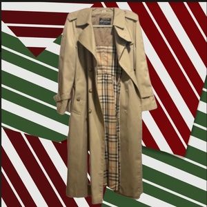 Trench Coat w/ Burberry-Style Lining Sz 10